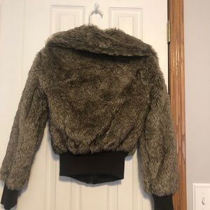 Brown faux fur jacket